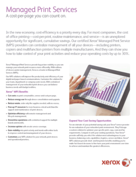 a cost per page that you can count on, MPS, Managed Print Services, Xerox, Quality Business & Top Business Solutions