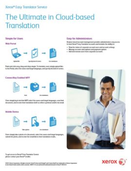 Fact Sheet, Xerox, Easy Translator Service, cloud, Quality Business & Top Business Solutions