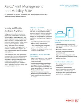 Mobility Suite, mobile print, Xerox, Quality Business & Top Business Solutions